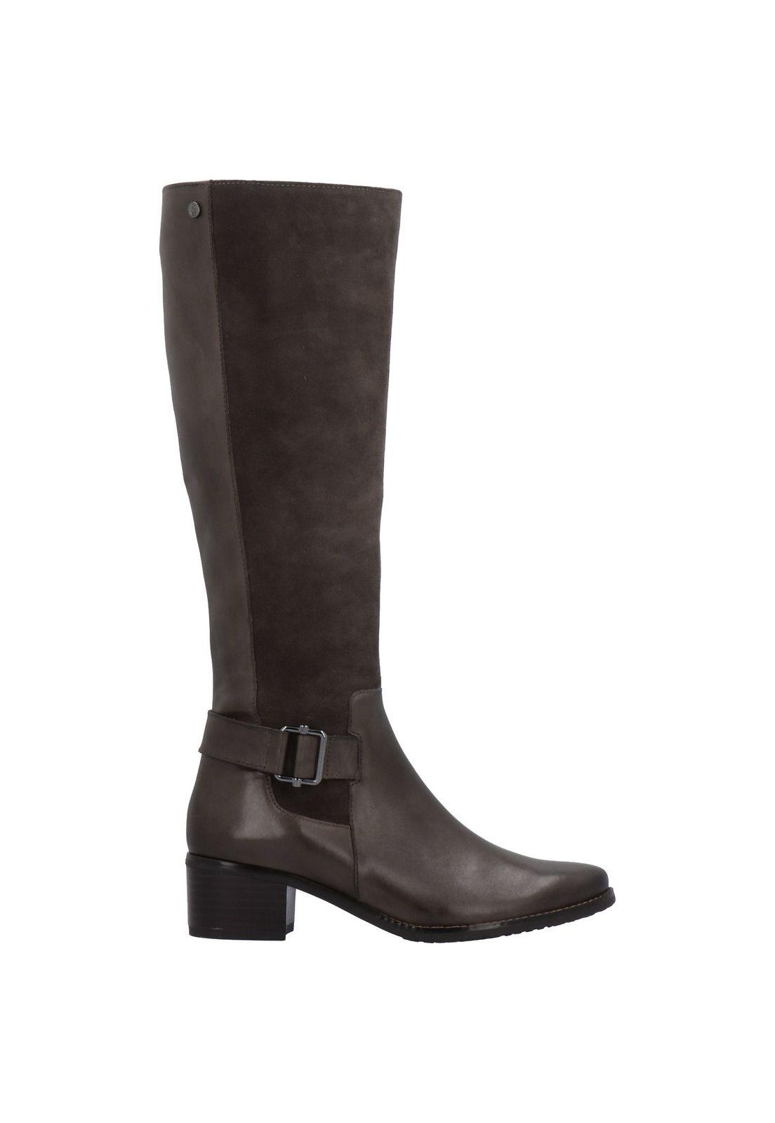 Bota Mujer Cuero Valentina Gris-1