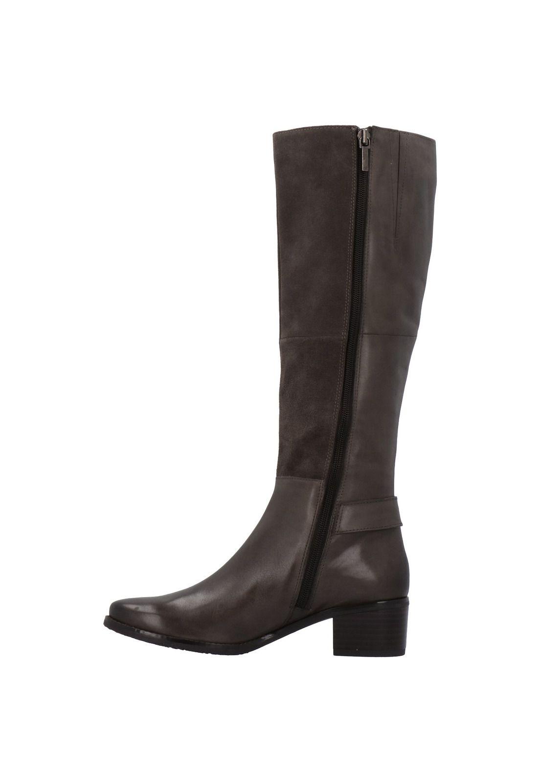Bota Mujer Cuero Valentina Gris-4