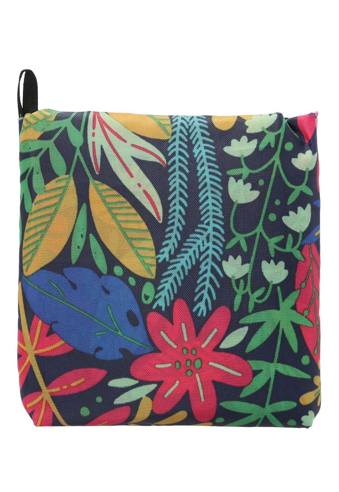 Bolsas Shopping Bag Leaves Mujer Azul-2