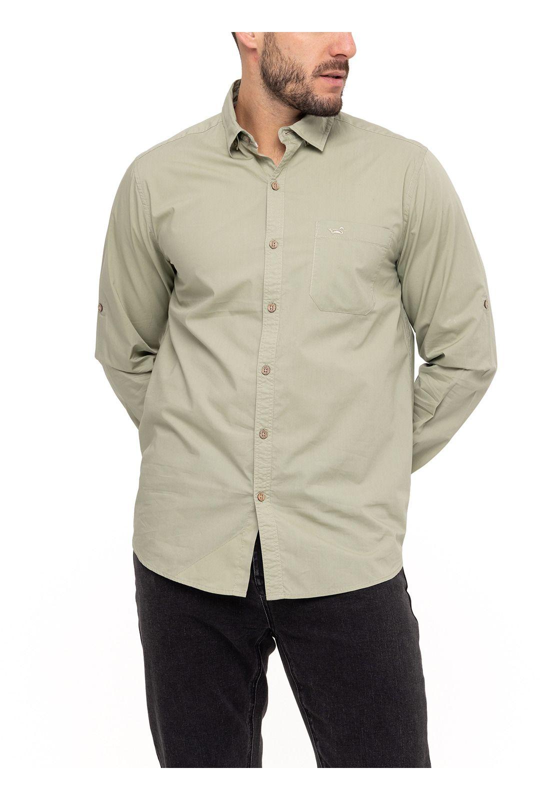 Camisa Algodón Orgánico Galiton Oliva Hombre-4