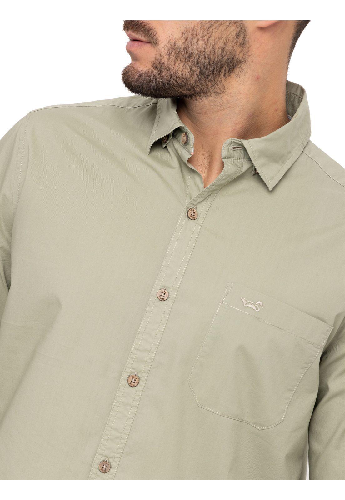 Camisa Algodón Orgánico Galiton Oliva Hombre-7