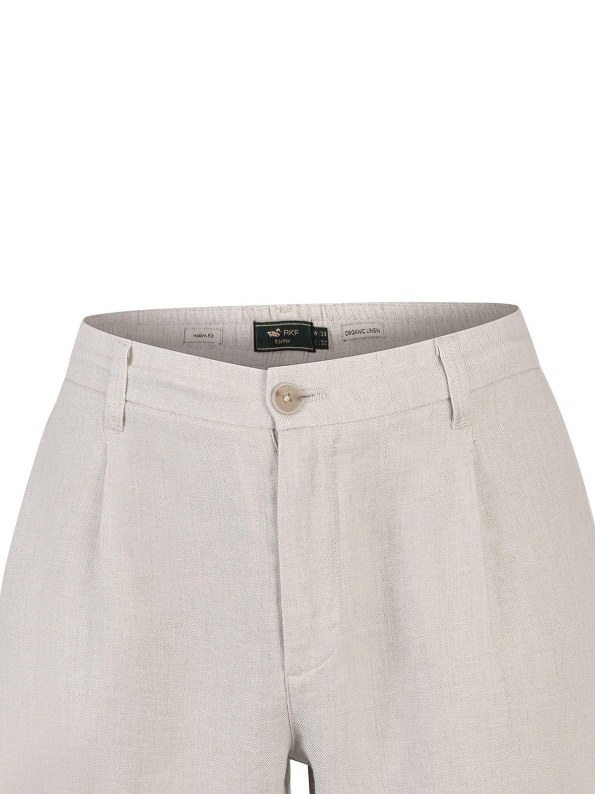 Pantalón Lino Orgánico Hombre Capri Beige-3