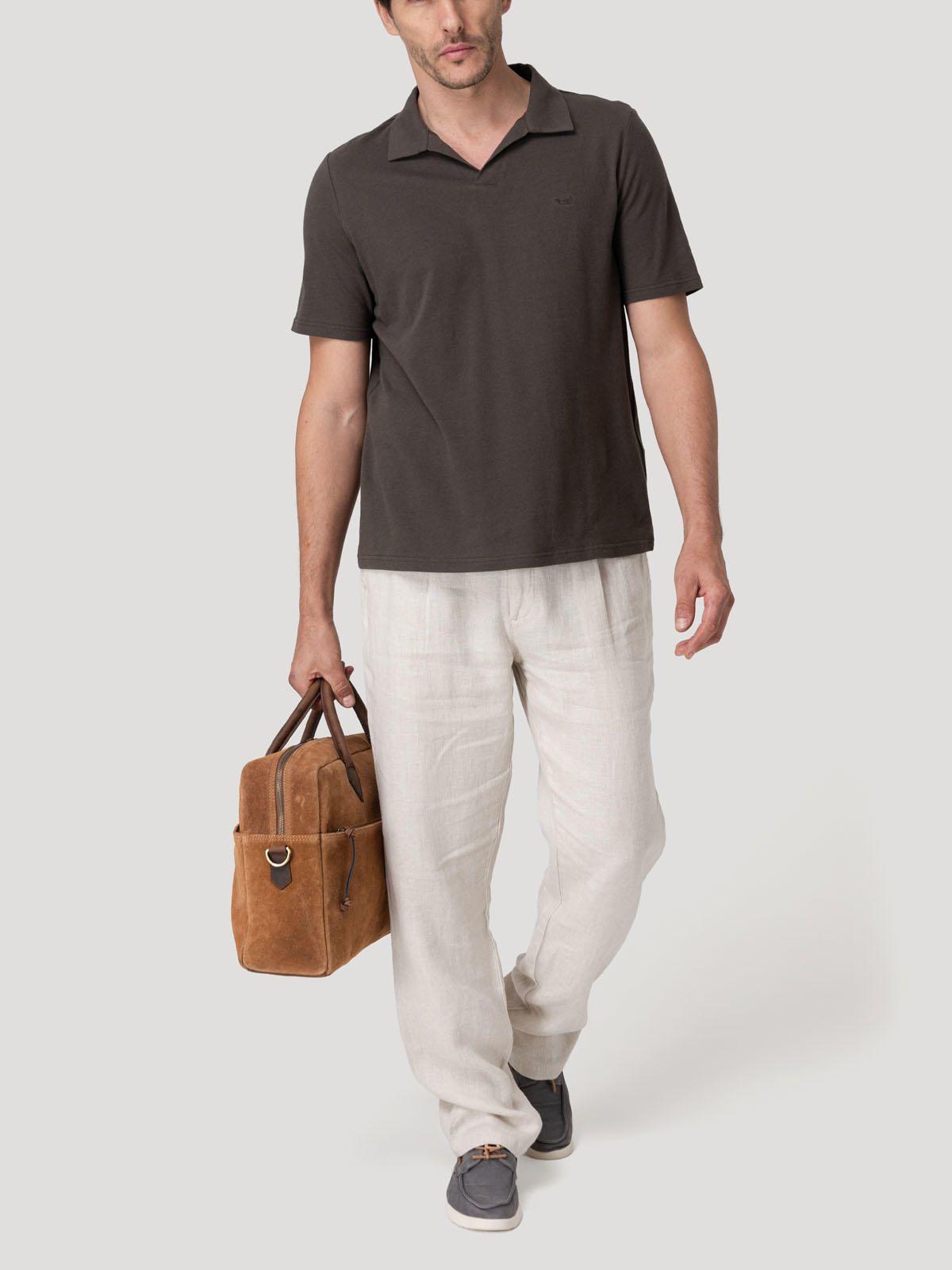 Pantalón Lino Orgánico Hombre Capri Beige-8
