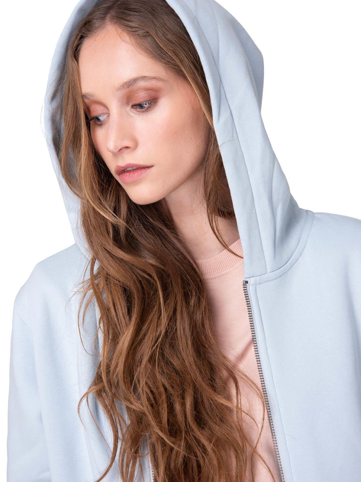 Poleron W Cat Patch Full Zip Mujer Celeste-3