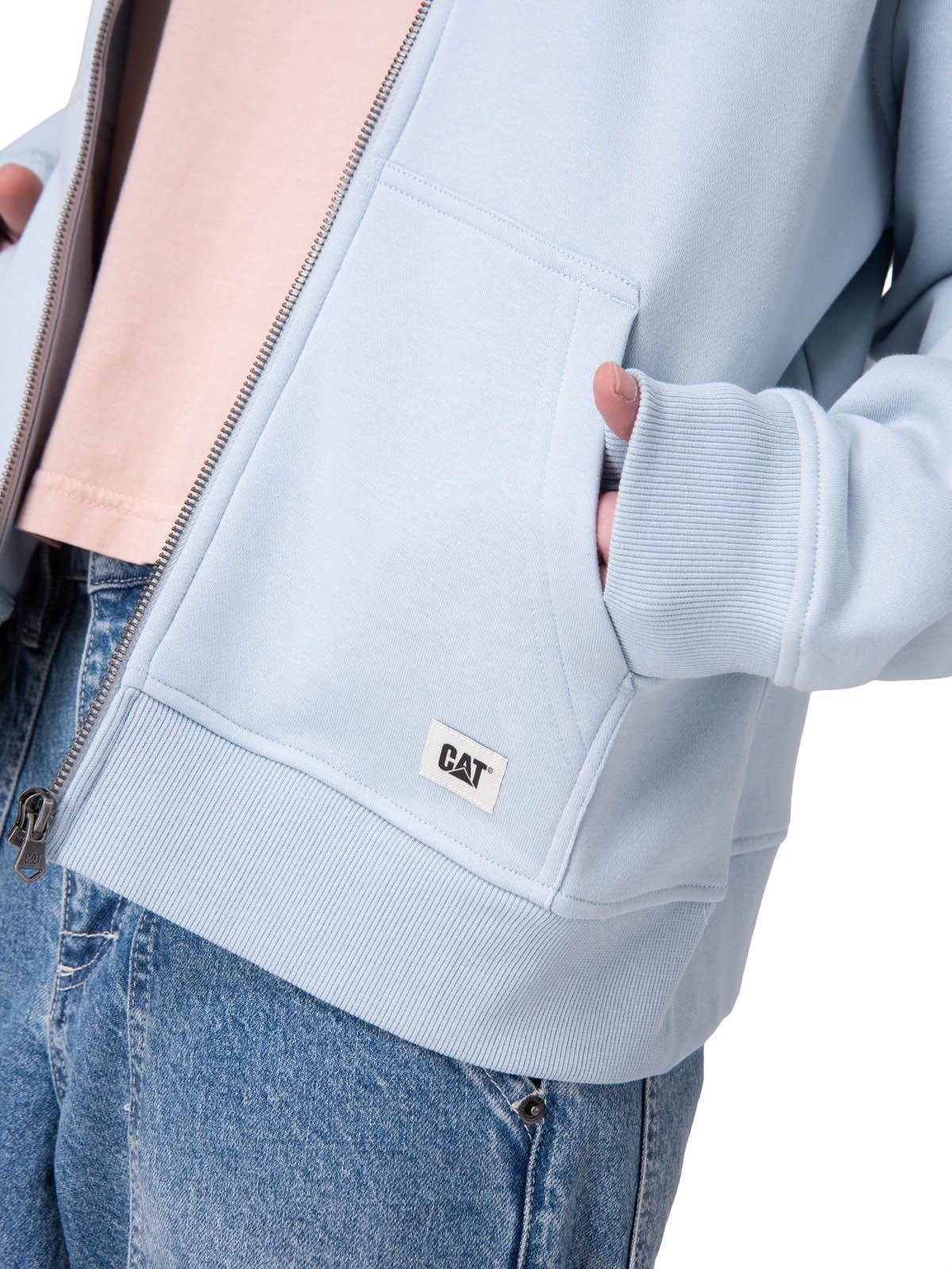 Poleron W Cat Patch Full Zip Mujer Celeste-4