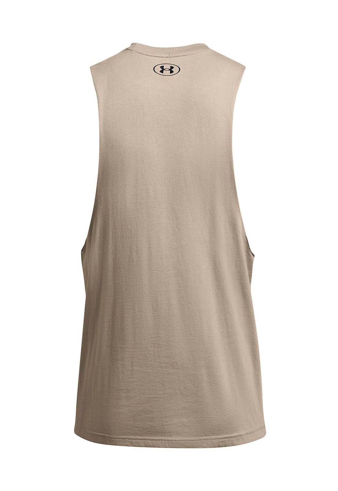 Polera Sin Mangas UA Leftchest Hombre Café-1
