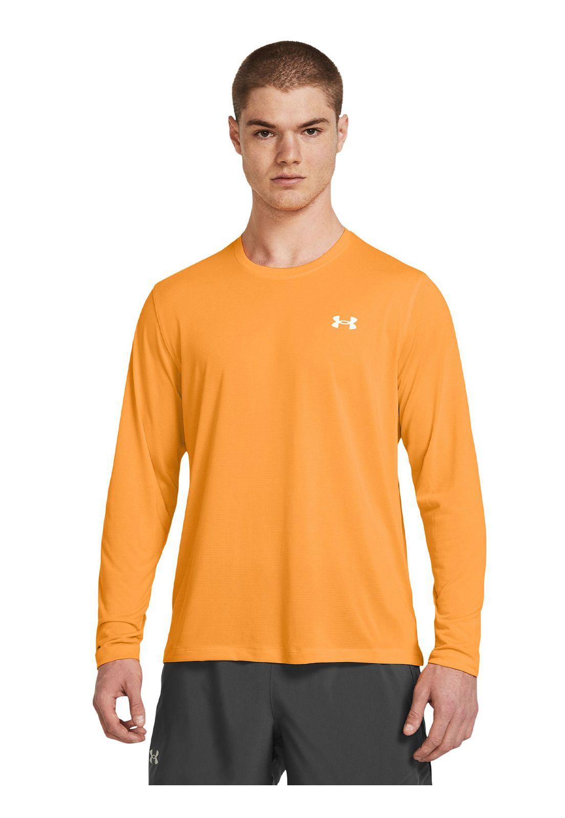 Polera Manga Larga UA Lnch Hombre Naranja-0