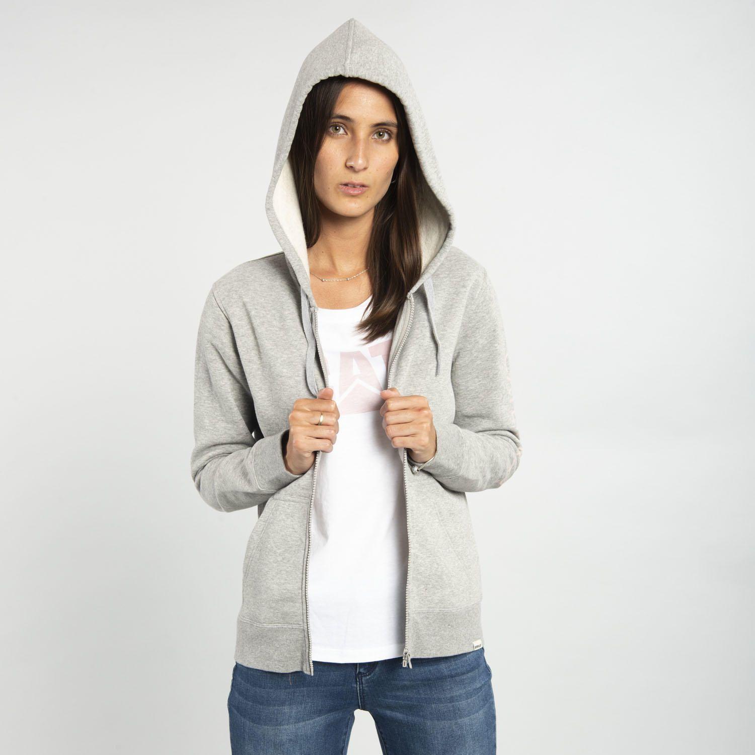 Polerón Mujer W Fdtn Logo Fz Hoody Gris-4