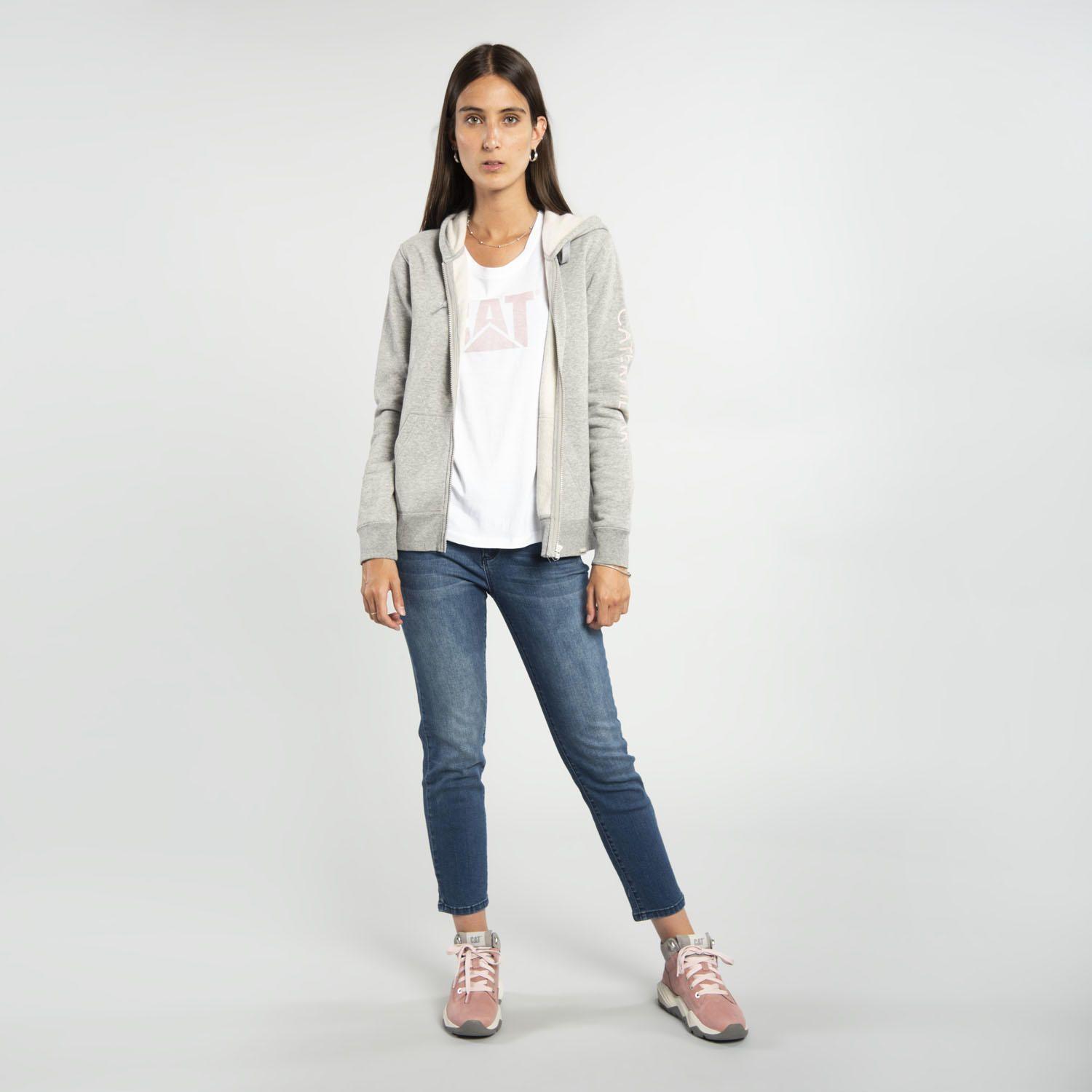 Polerón Mujer W Fdtn Logo Fz Hoody Gris-7