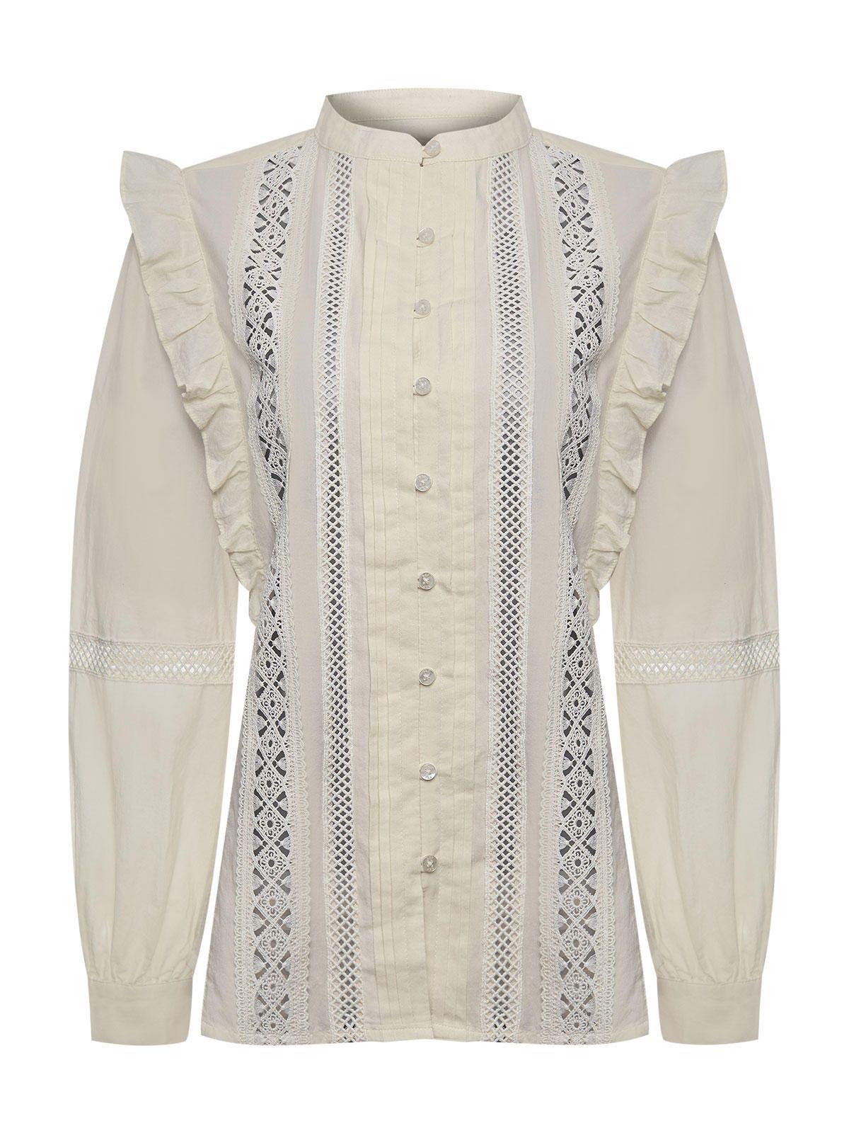 Blusa Algodón Orgánico Mujer Hibiscus Blanco-0