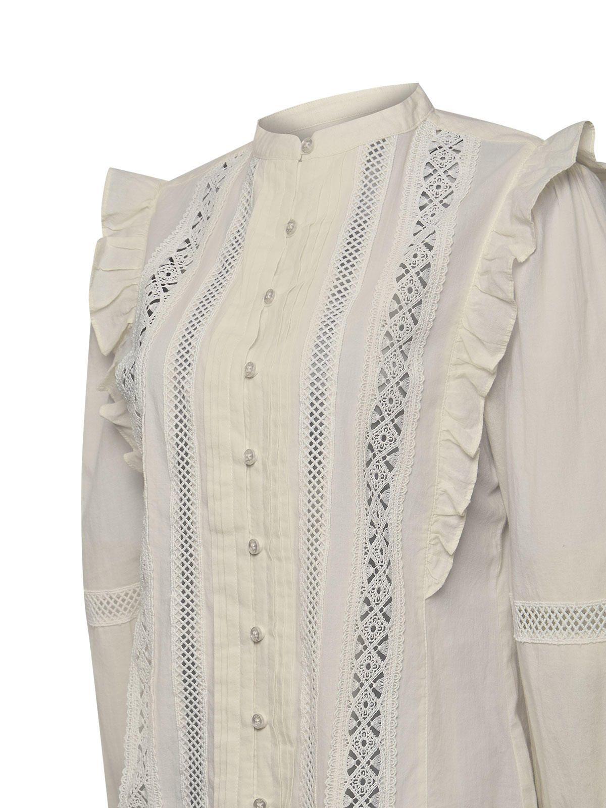 Blusa Algodón Orgánico Mujer Hibiscus Blanco-3