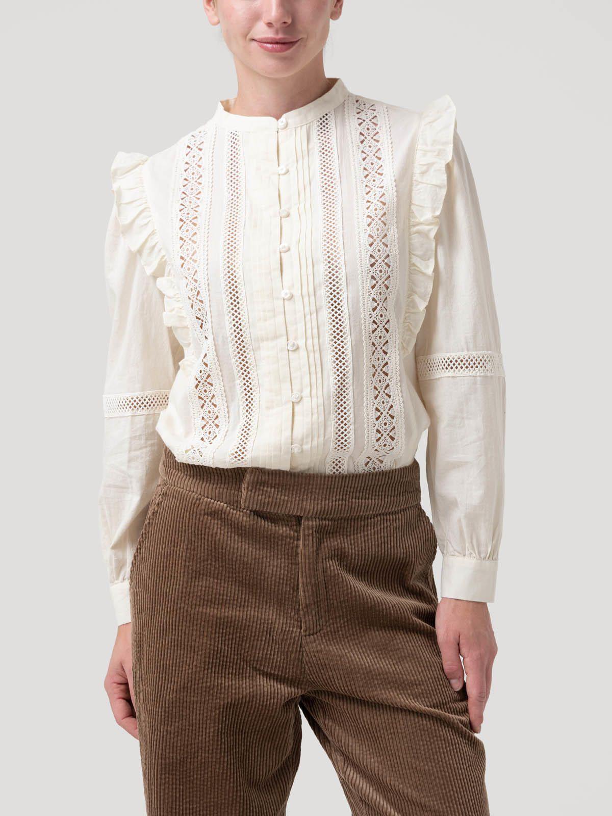 Blusa Algodón Orgánico Mujer Hibiscus Blanco-4