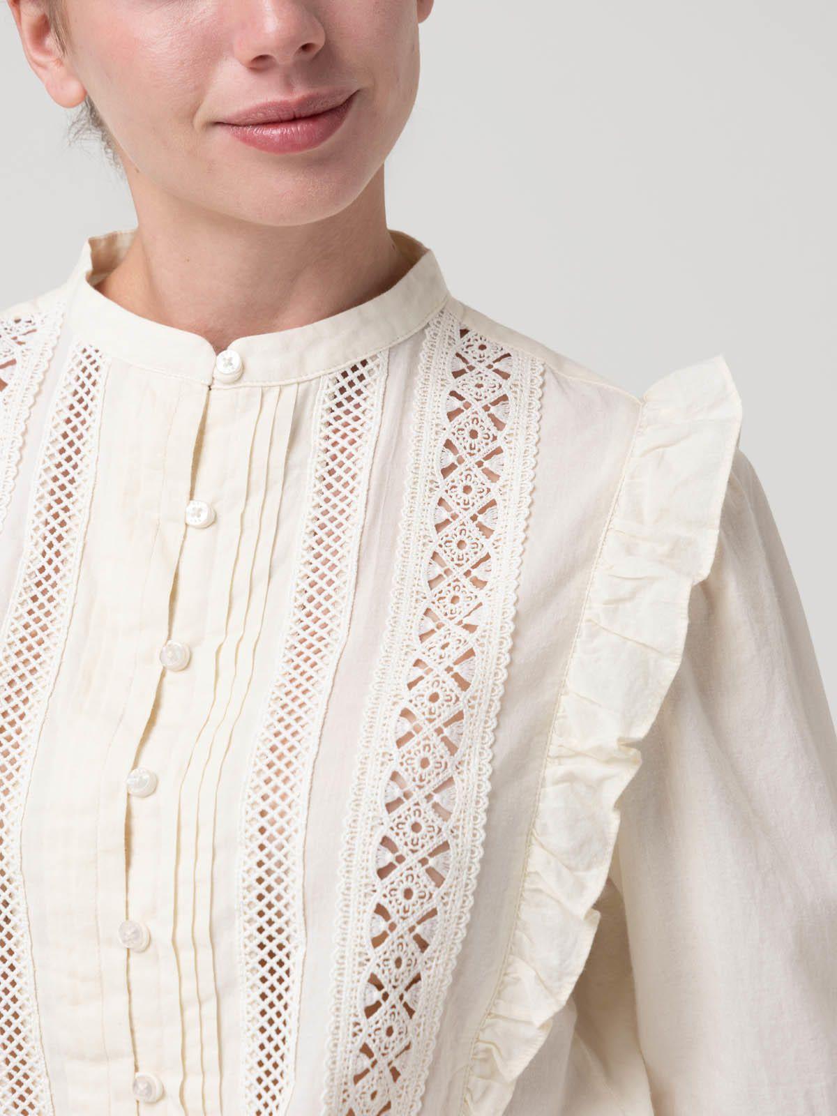 Blusa Algodón Orgánico Mujer Hibiscus Blanco-6