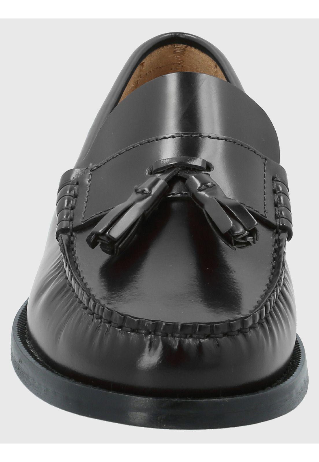 Mocasín Cuero Hombre Cerata Negro-3