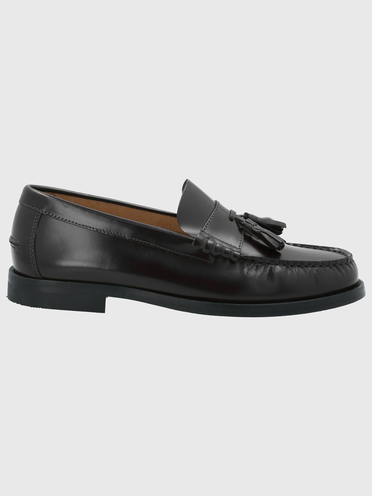 Mocasín Cuero Hombre Cerata Negro-1