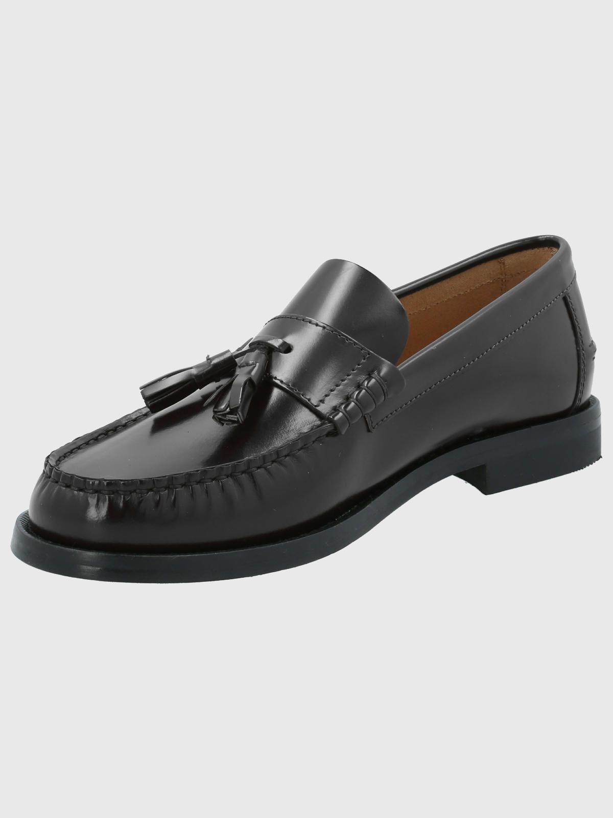 Mocasín Cuero Hombre Cerata Negro-4