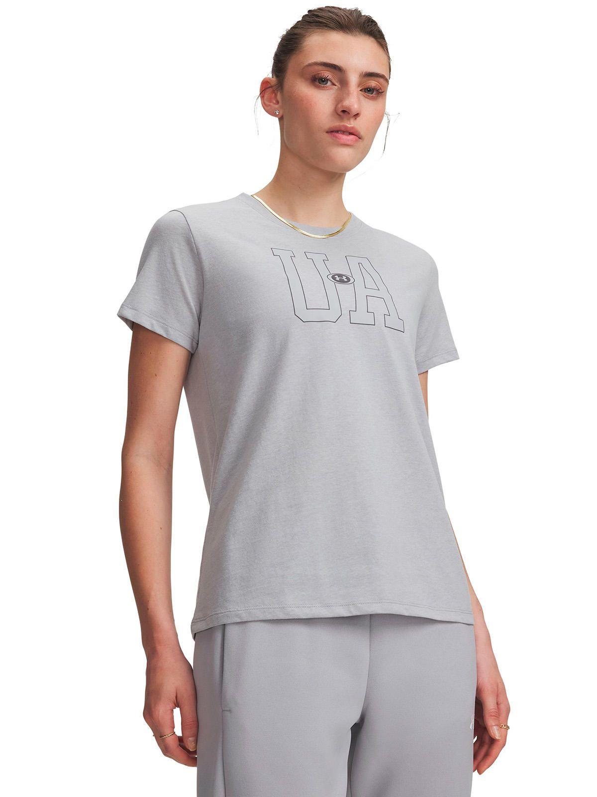 Polera Icon Fleece Graphic gris Mujer-0