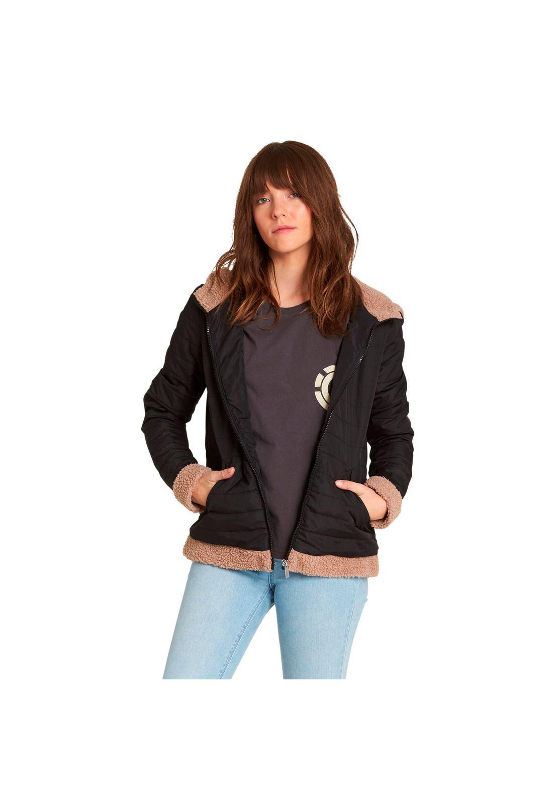 Chaqueta Sherpy Negro Mujer Element-0