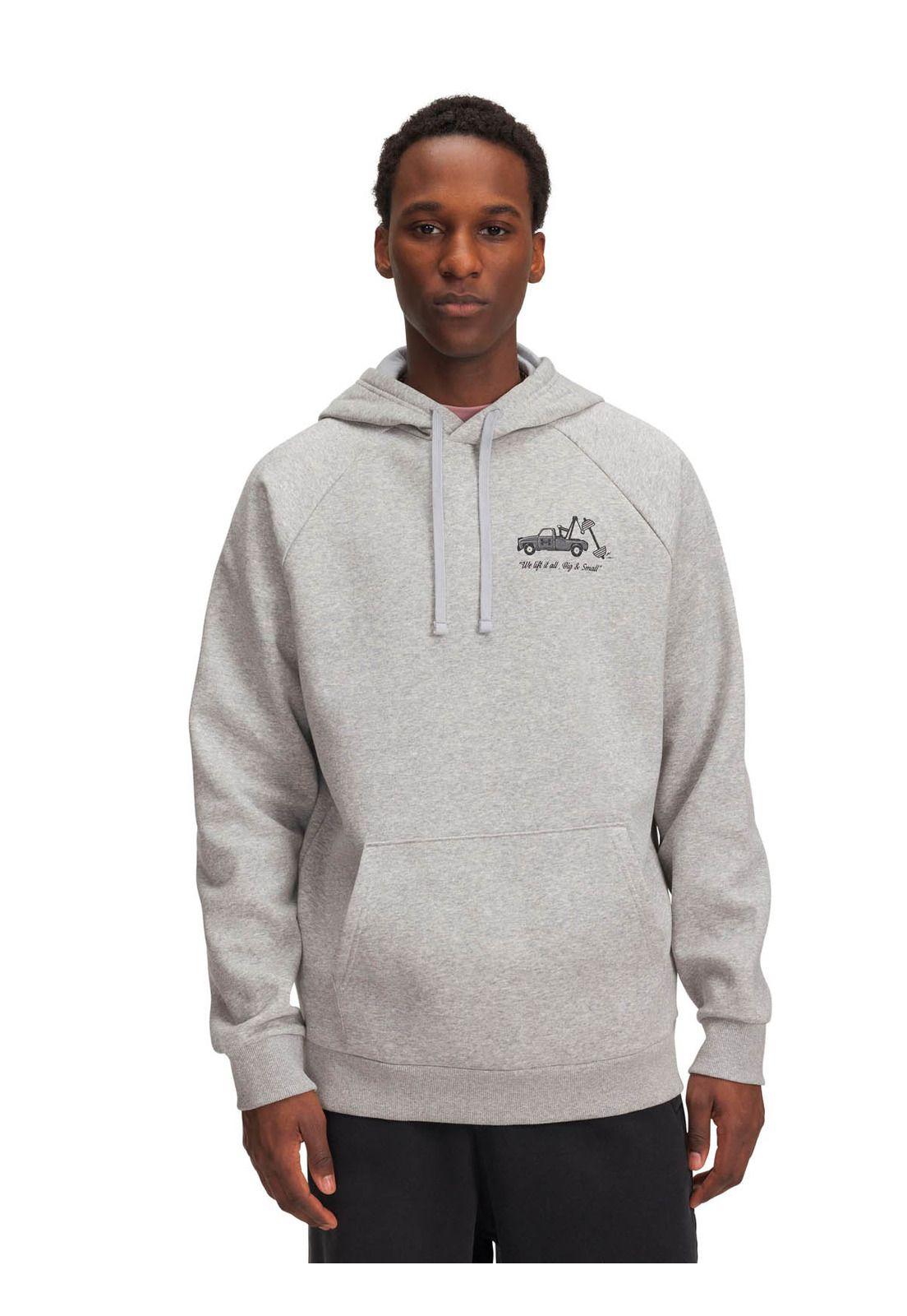 Polerón Lifestyle  hombre Rival Fleece HBR Logo gris -0