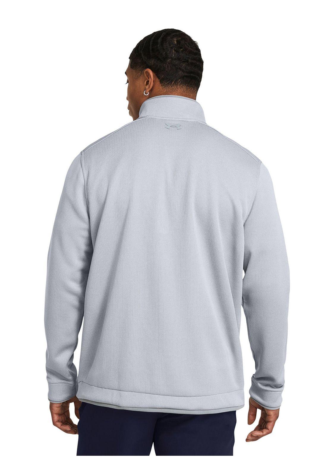 Polerón Ua Storm Sweaterfleece ¼ Zip Gris Para Hombre-4