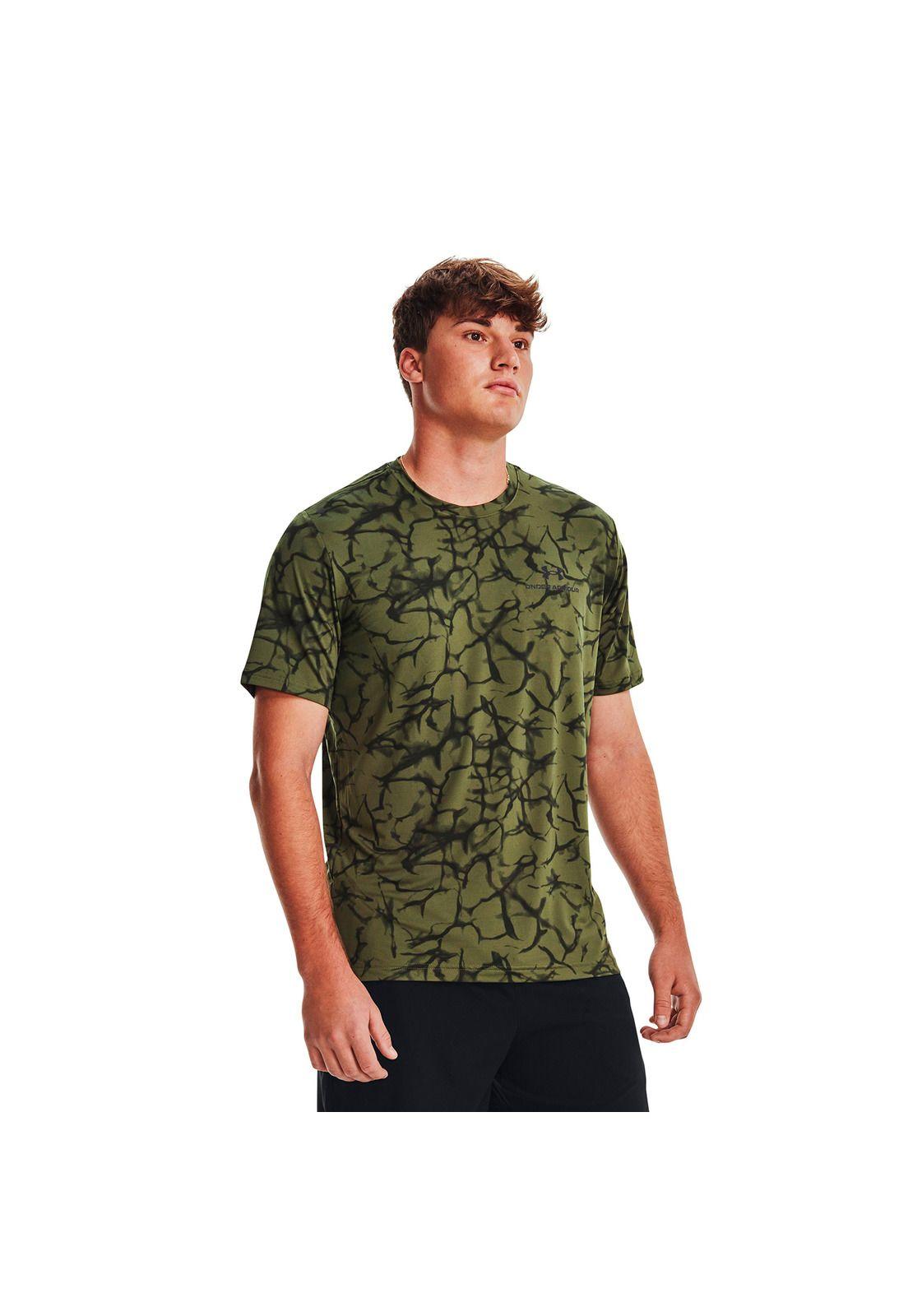 Polera M/C Train Rush Energy Print Ss Verde Hombre-3