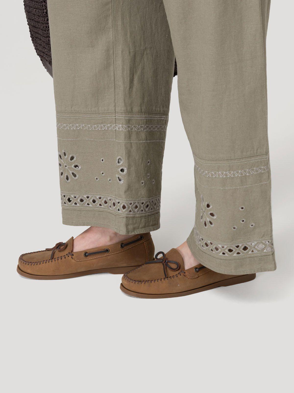 Pantalón Lino Orgánico Mujer Tropia Verde-6