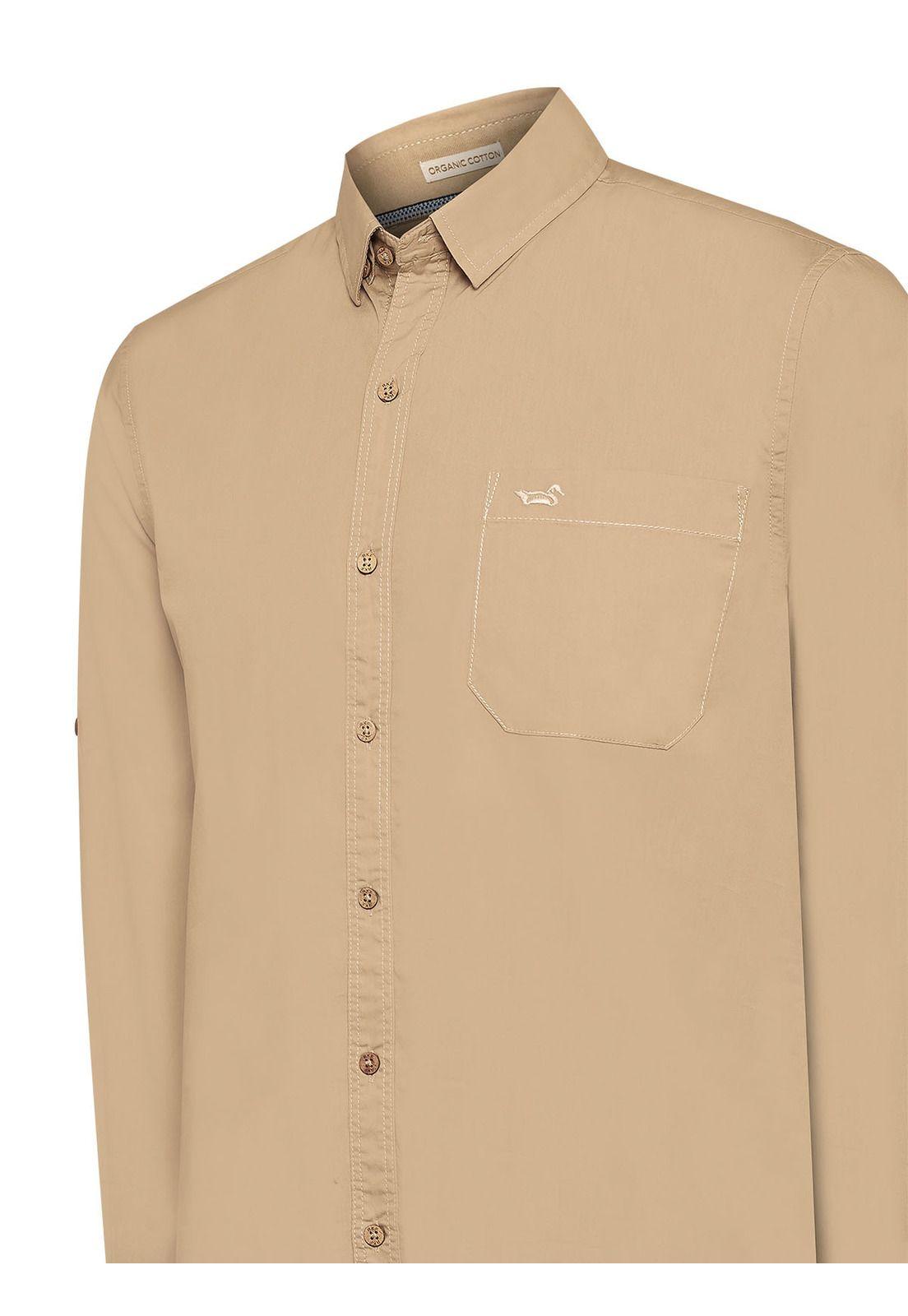 Camisa Algodón Orgánico Hombre Galiton Café-3