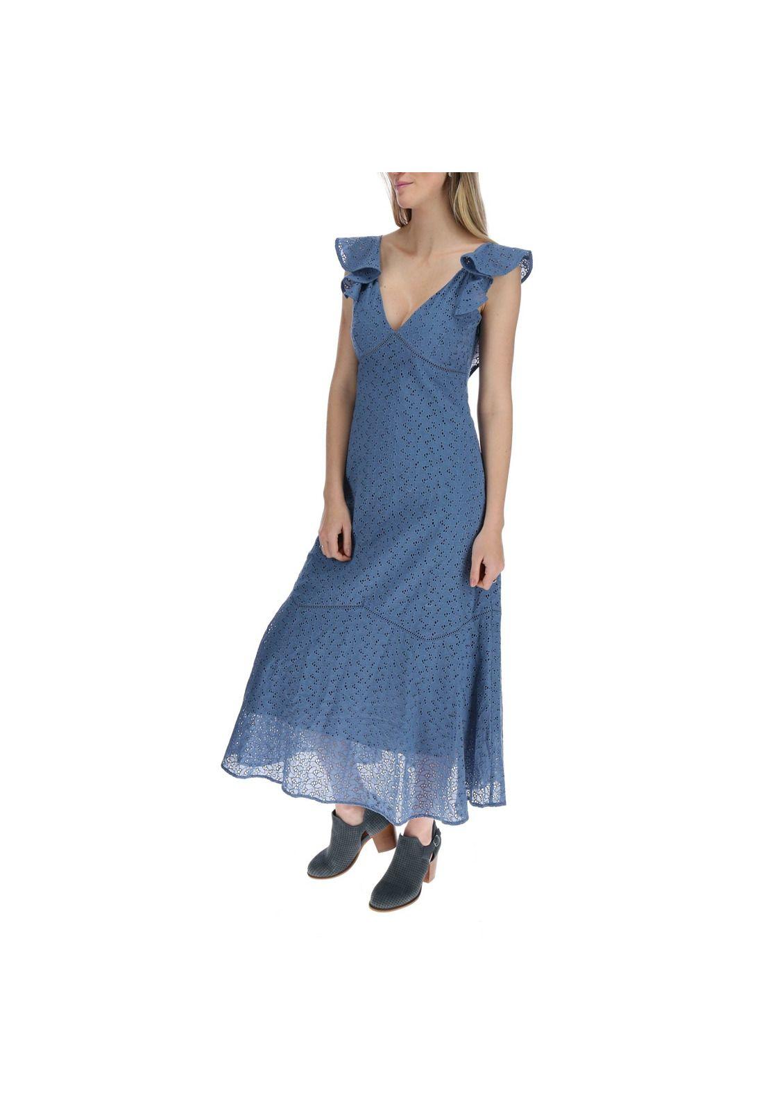 Vestido Largo Mujer Minka Azul-1