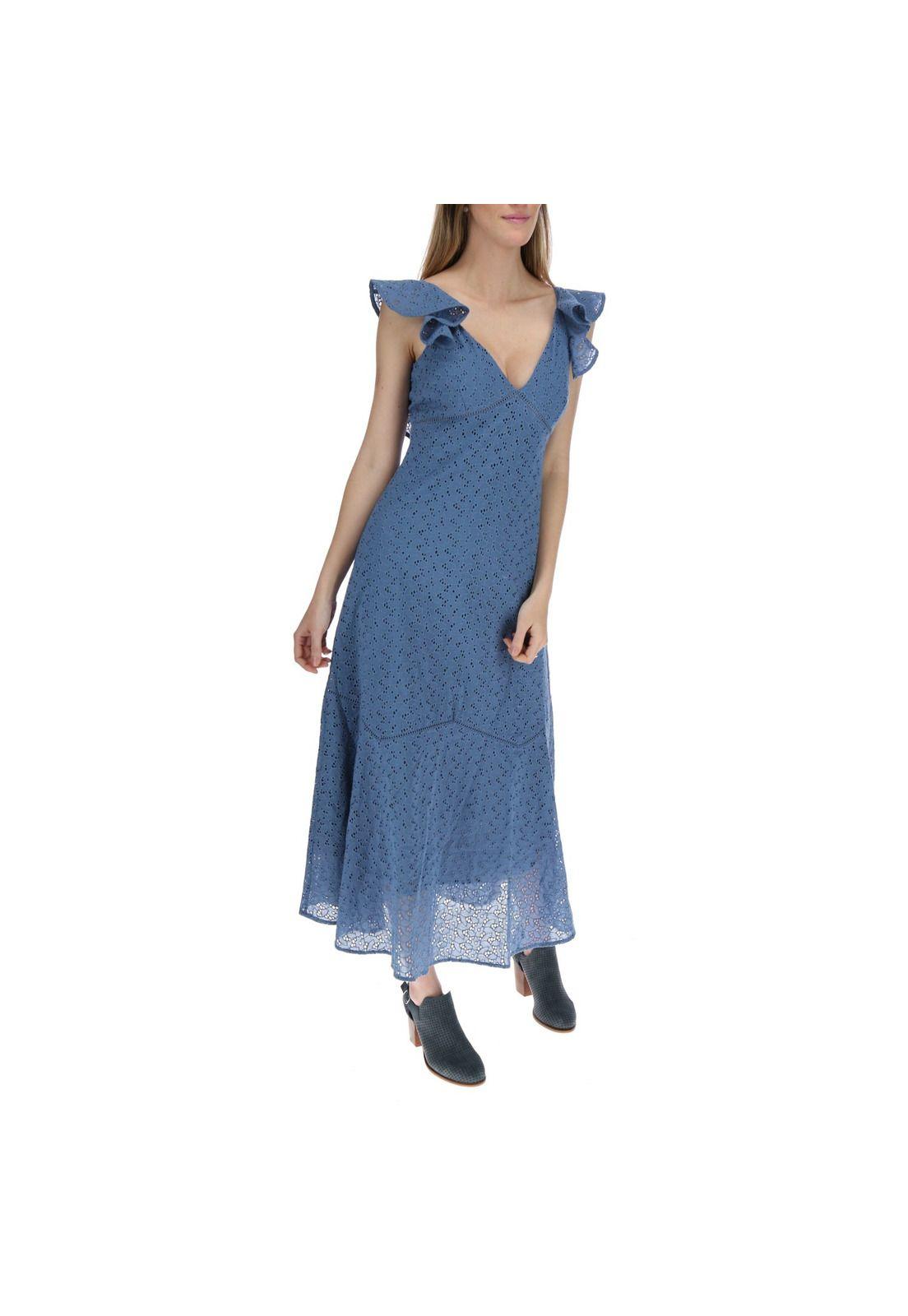 Vestido Largo Mujer Minka Azul-3