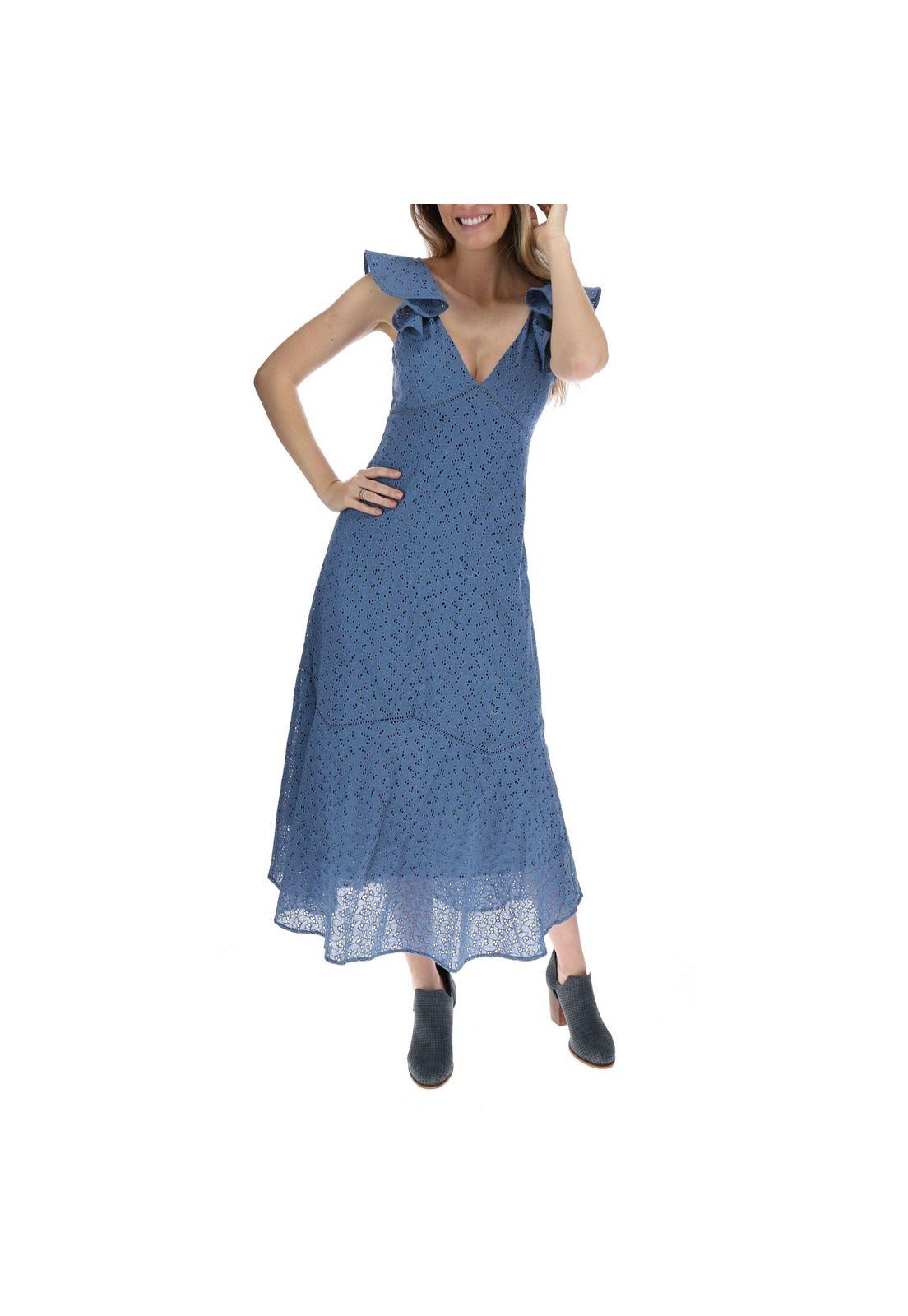 Vestido Largo Mujer Minka Azul-4