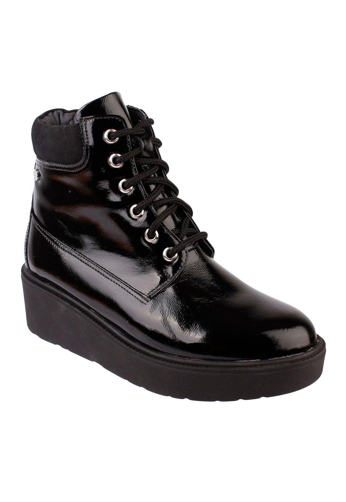 Botin Cuero Mujer Landia Negro-0