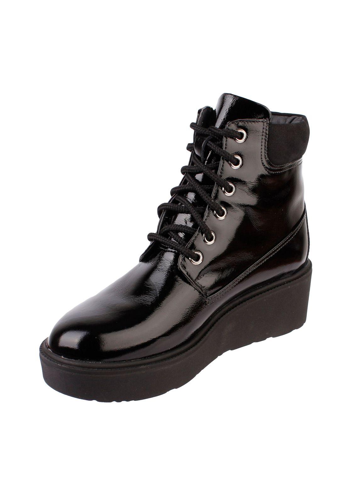 Botin Cuero Mujer Landia Negro-1