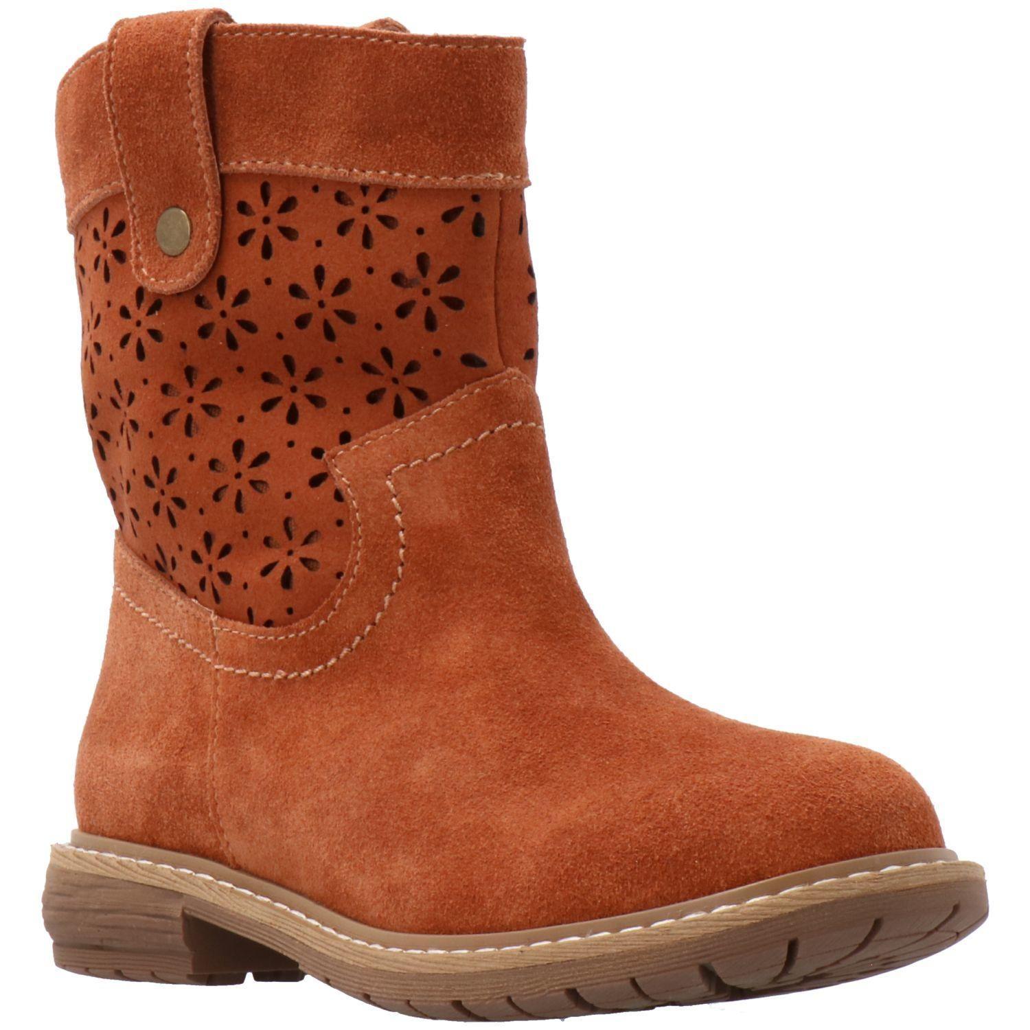 Bota Cuero Niña Adele Café-0