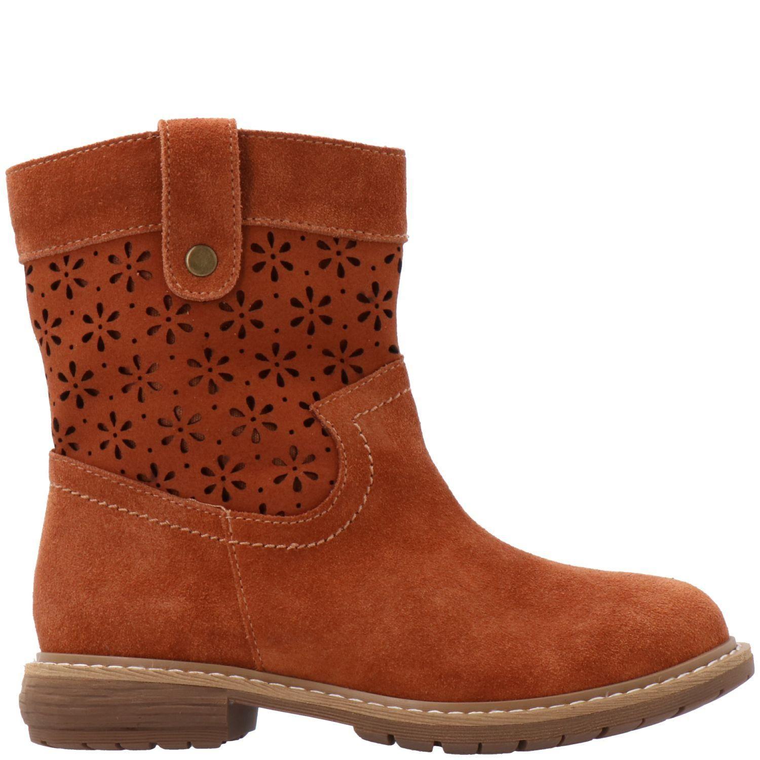 Bota Cuero Niña Adele Café-1