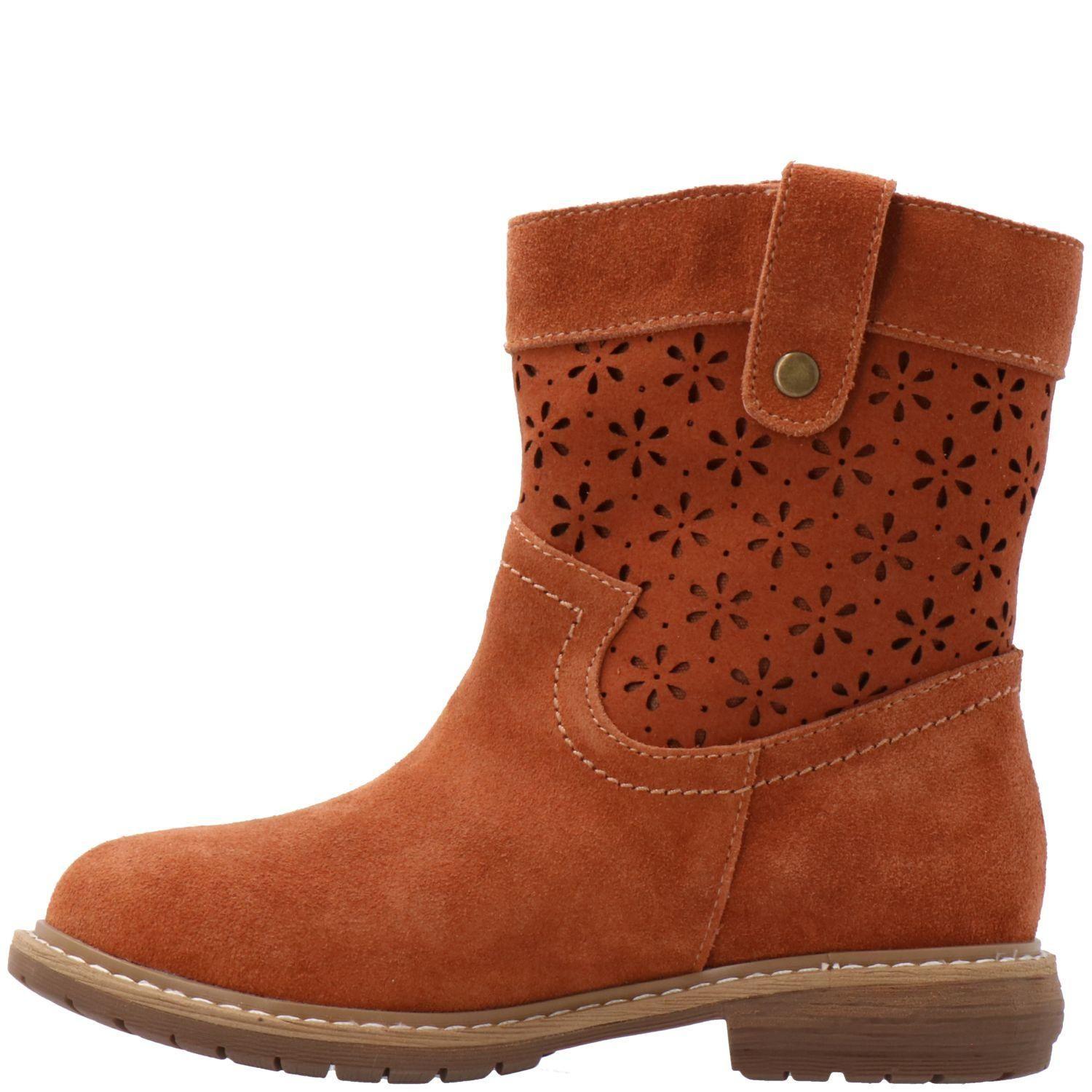 Bota Cuero Niña Adele Café-4