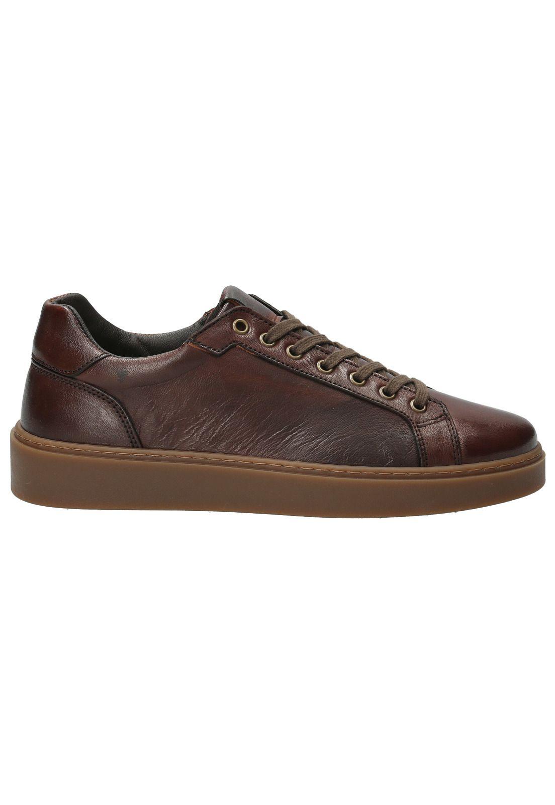 Zapatilla Cuero Hombre Forte Café-0