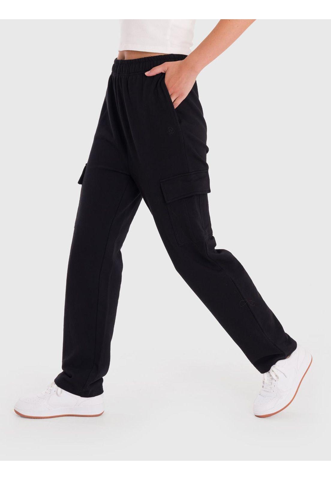 Pantalón Mujer Cargo Negro-4