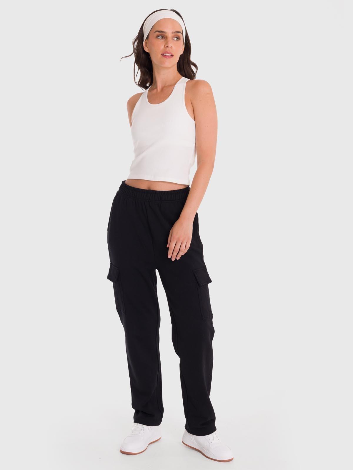 Pantalón Mujer Cargo Negro-0