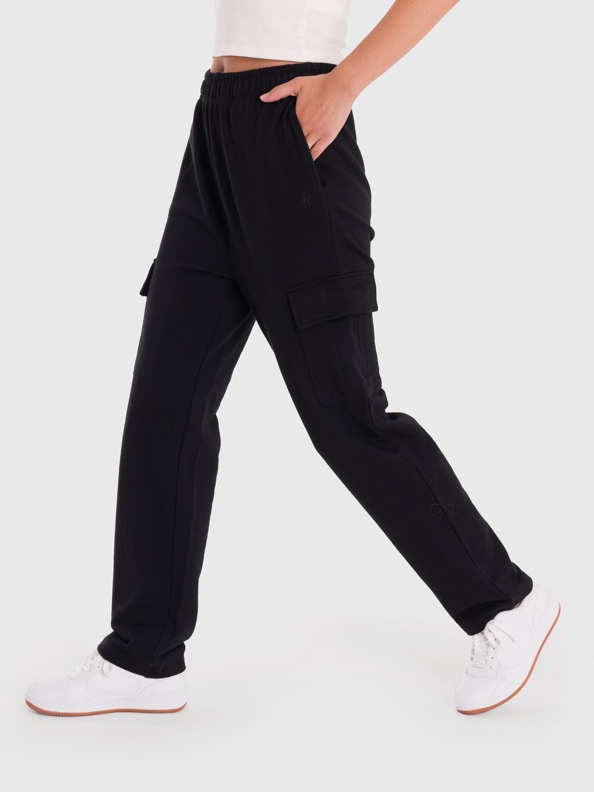 Pantalón Mujer Cargo Negro-4