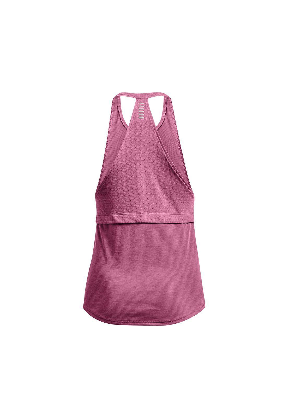 Polera S/M Mujer Ua Streaker Tank Rosa-1