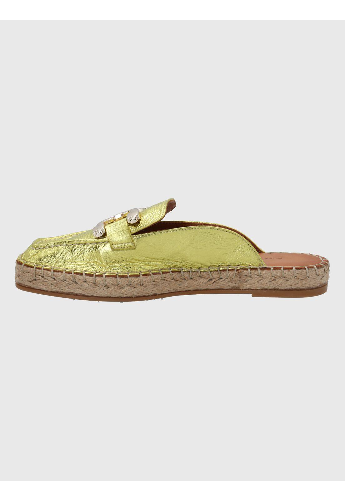 Sandalia Cuero Verde Limón  Mujer Aprica -4