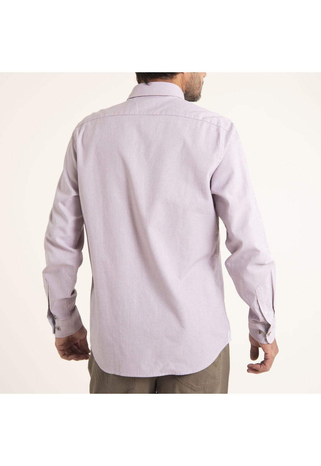 Camisa Hombre Algodón Org Mini Square  Morado-2