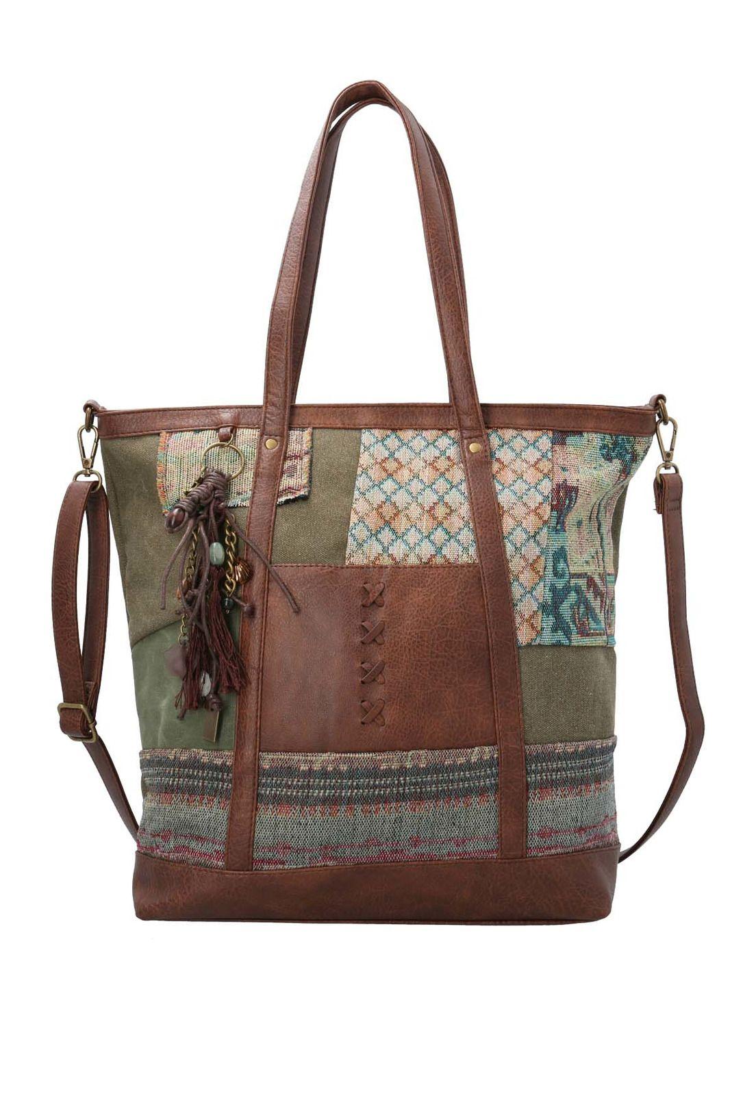 Cartera Textil Mujer Arana Tote Verde-0