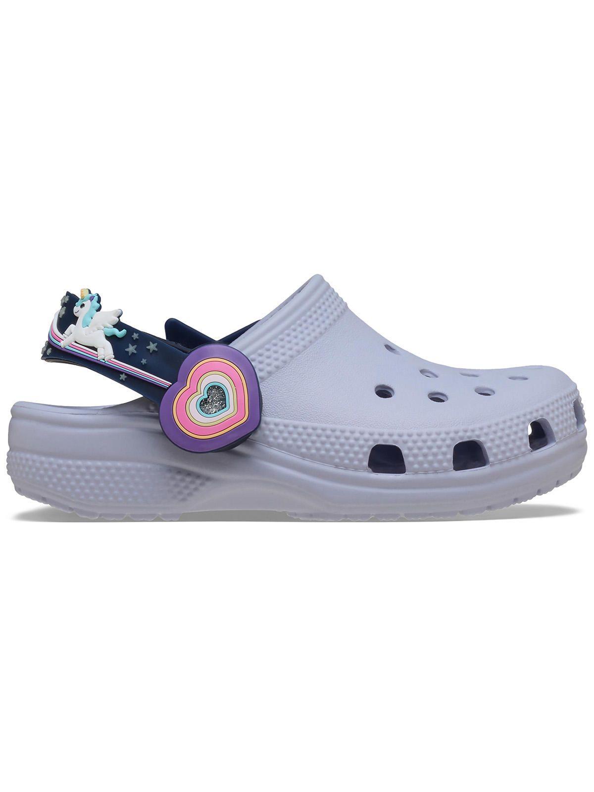 Zueco Niños Pequeños Classic Clog Con Luces Lila Crocs-0