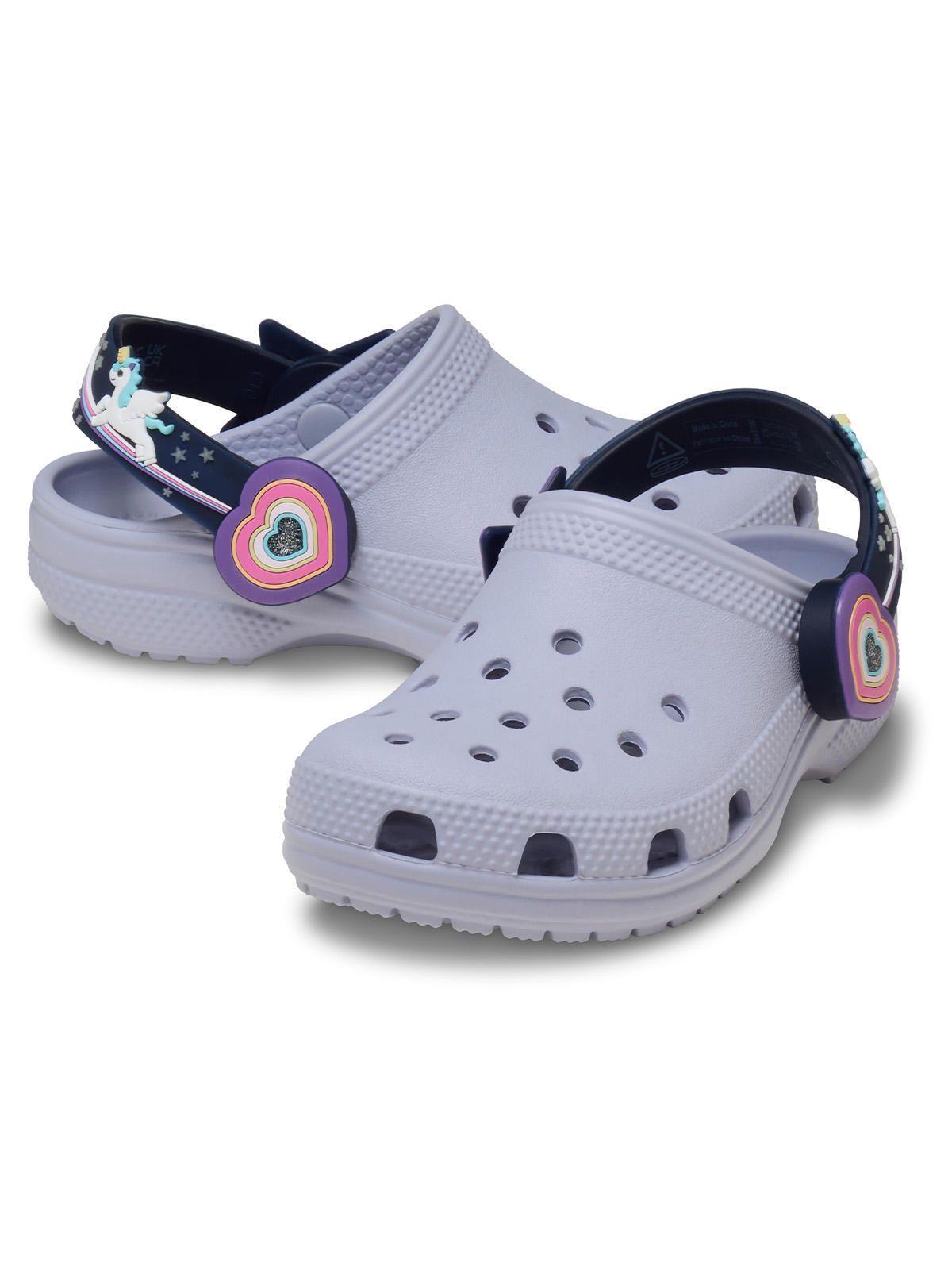 Zueco Niños Pequeños Classic Clog Con Luces Lila Crocs-1