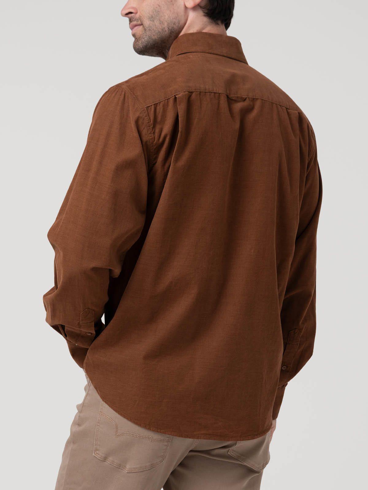 Camisa Algodón Orgánico Hombre Corduroy Marrón-5