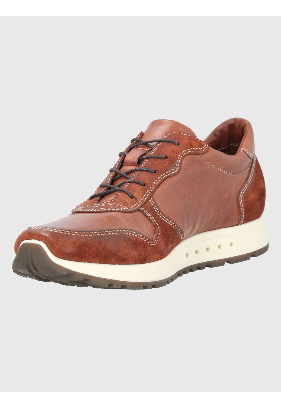 Zapatilla Cuero Café Hombre Paramus -3