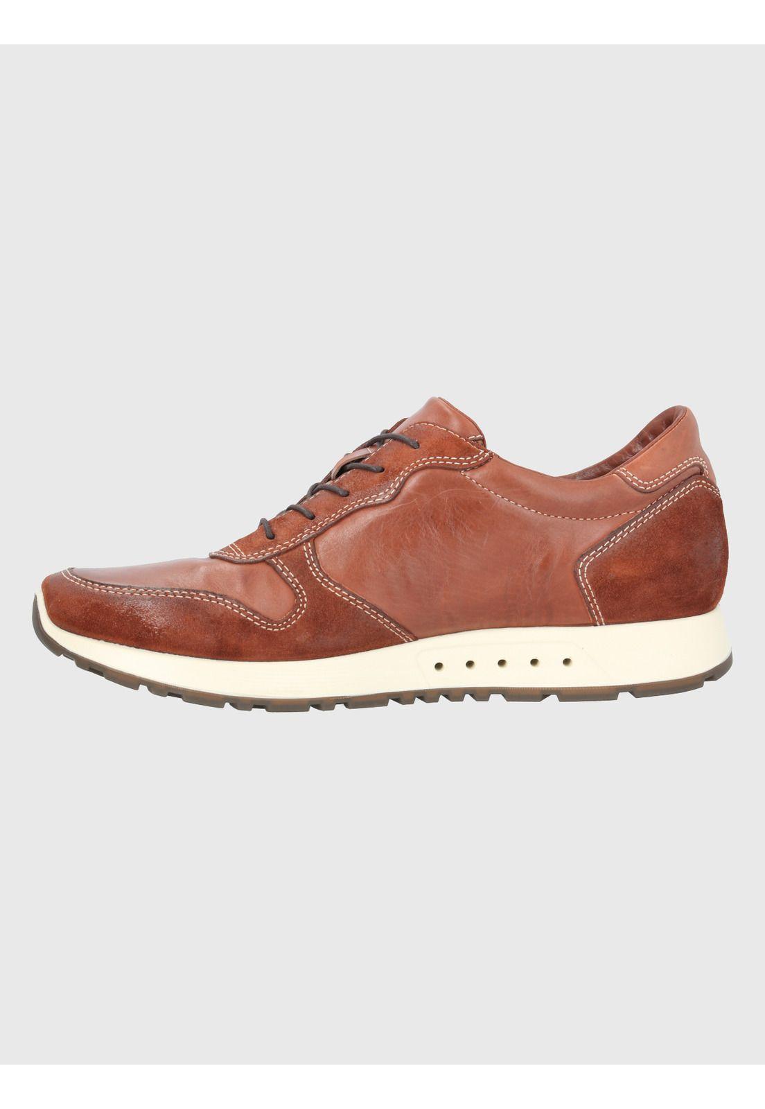 Zapatilla Cuero Café Hombre Paramus -4