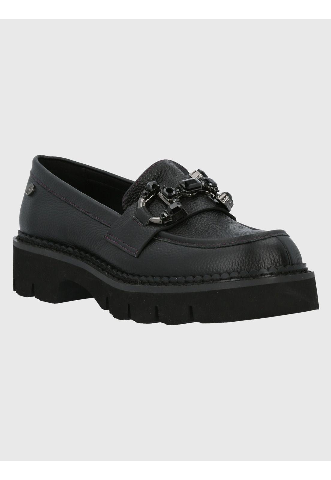 Mocasín Cuero Mujer Salone Negro-0