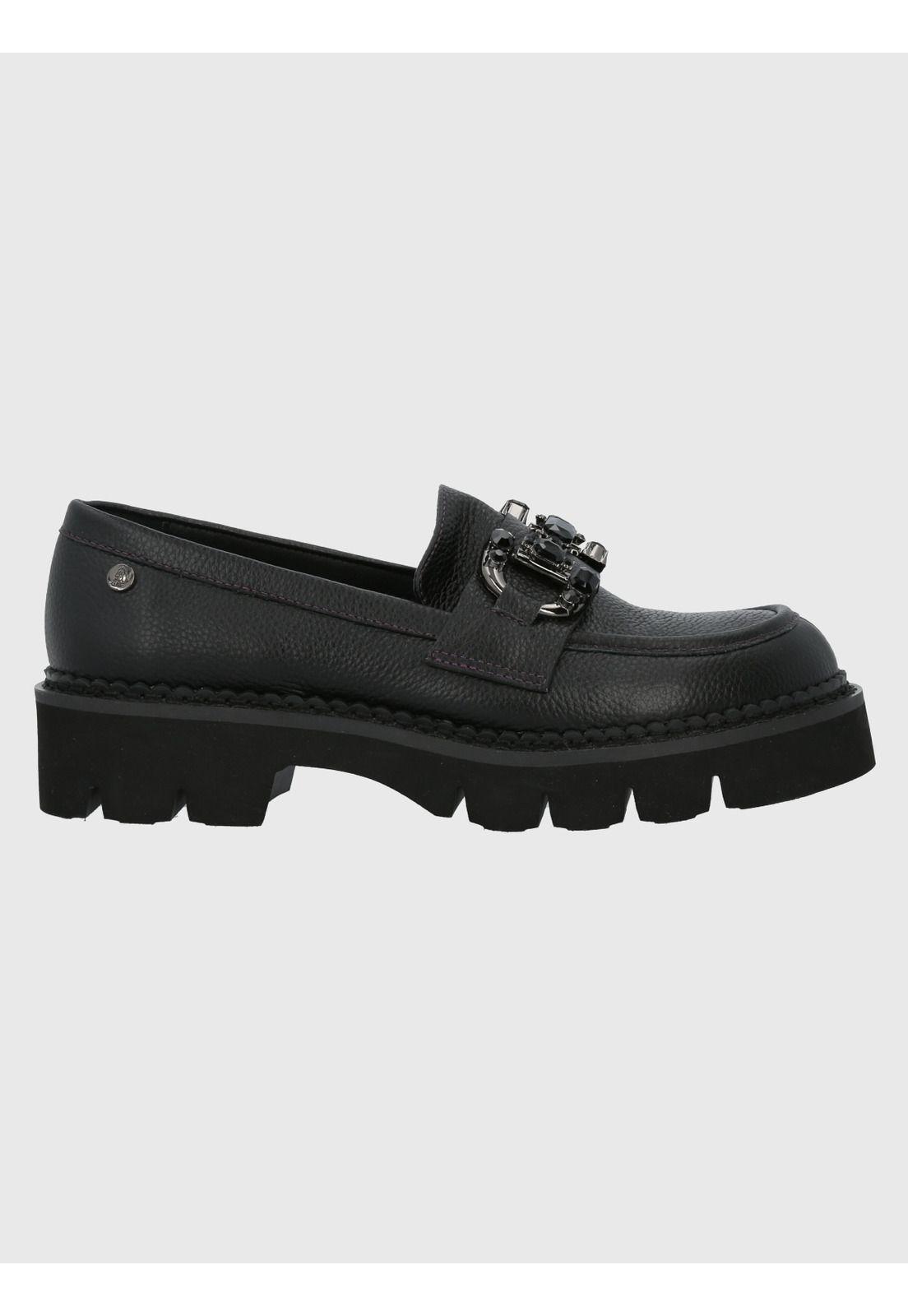 Mocasín Cuero Mujer Salone Negro-1